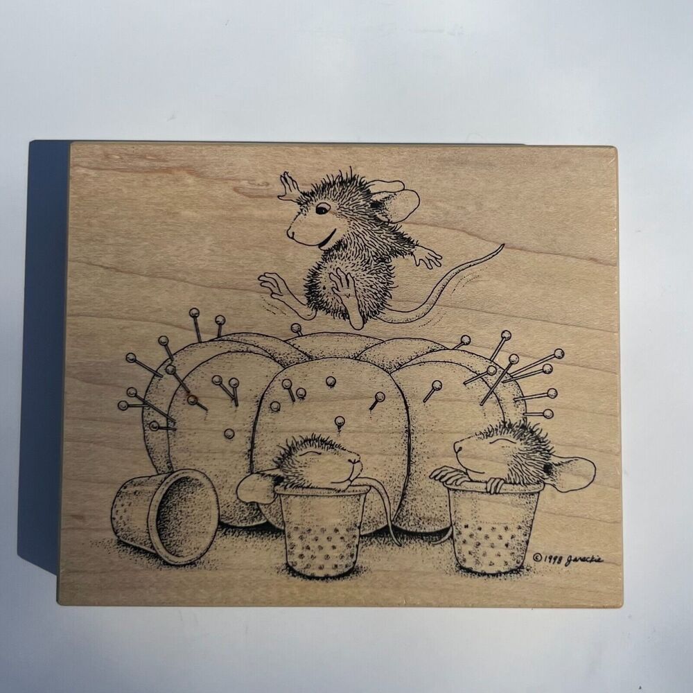 House Mouse Vintage 1998 Mouse Bounce (Monica) Wood & Rubber Stamp 254